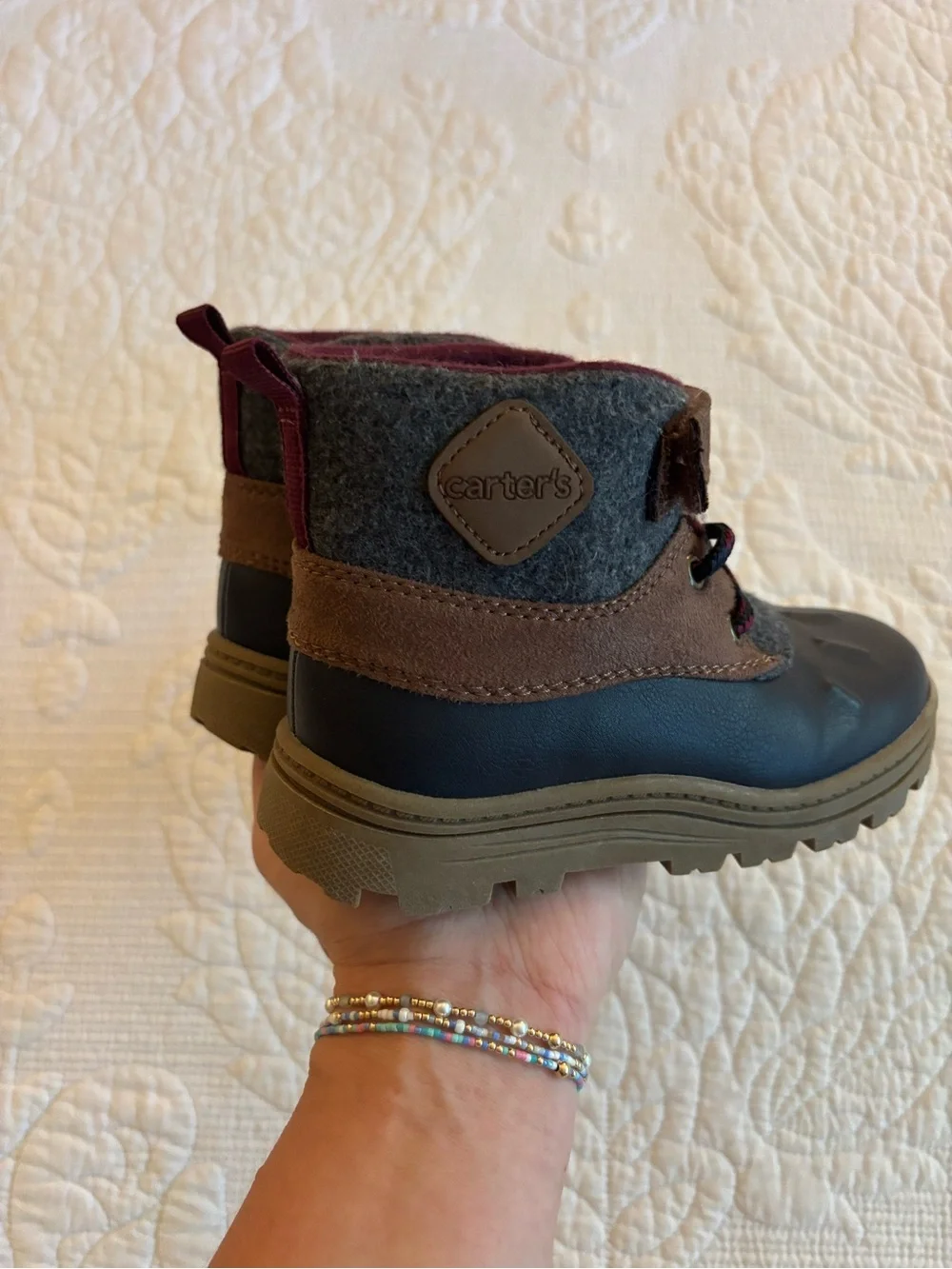 Carter's Brown, Gray & Black Kids Outdoor Ankle Boots